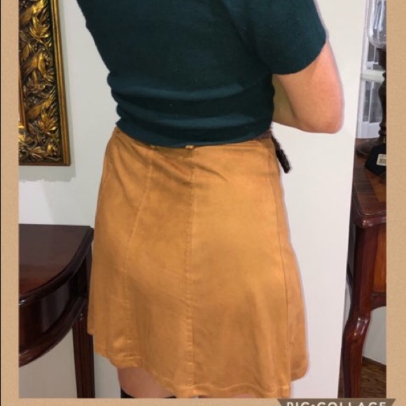 Tan Faux Suede Skirt - Picture 4 of 11